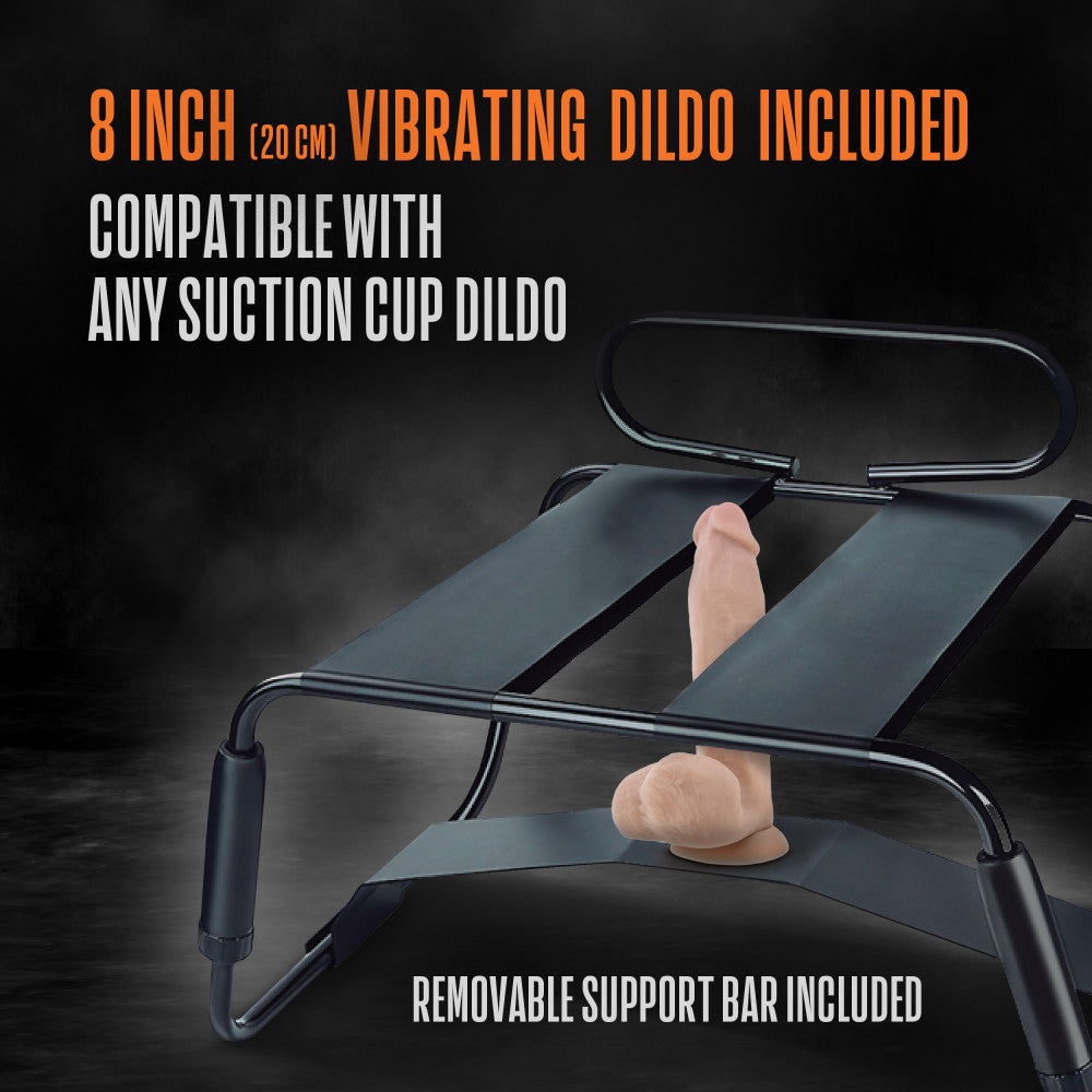 Blush Novelties | Temptasia Surrender Sex Chair - Black Sex Stool with Vibrating Dildo