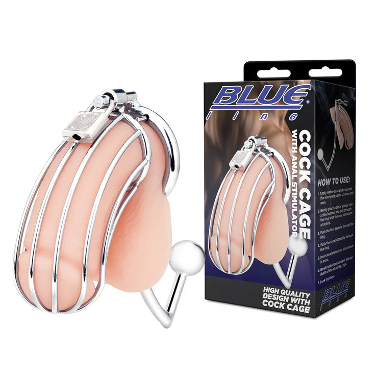 Electric EEL | Blue Line Cock Cage With Anal Stimulator