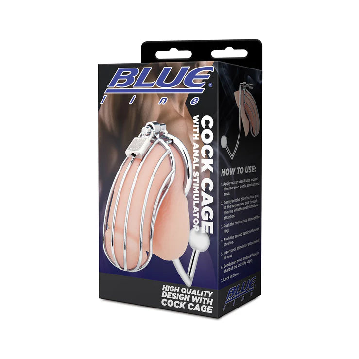 Electric EEL | Blue Line Cock Cage With Anal Stimulator