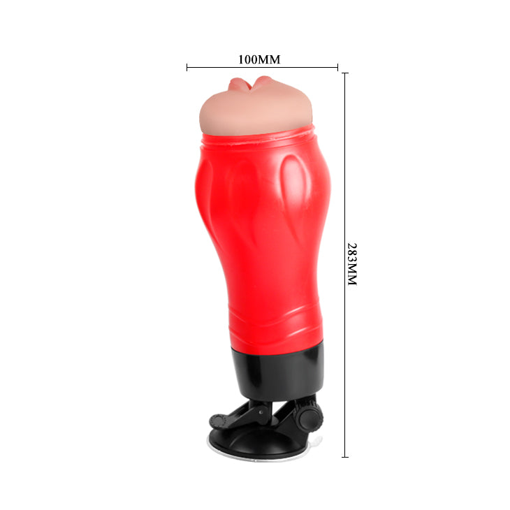 Crazy Bull Stroker Mouth "Flora" Red and Black - Masturbator