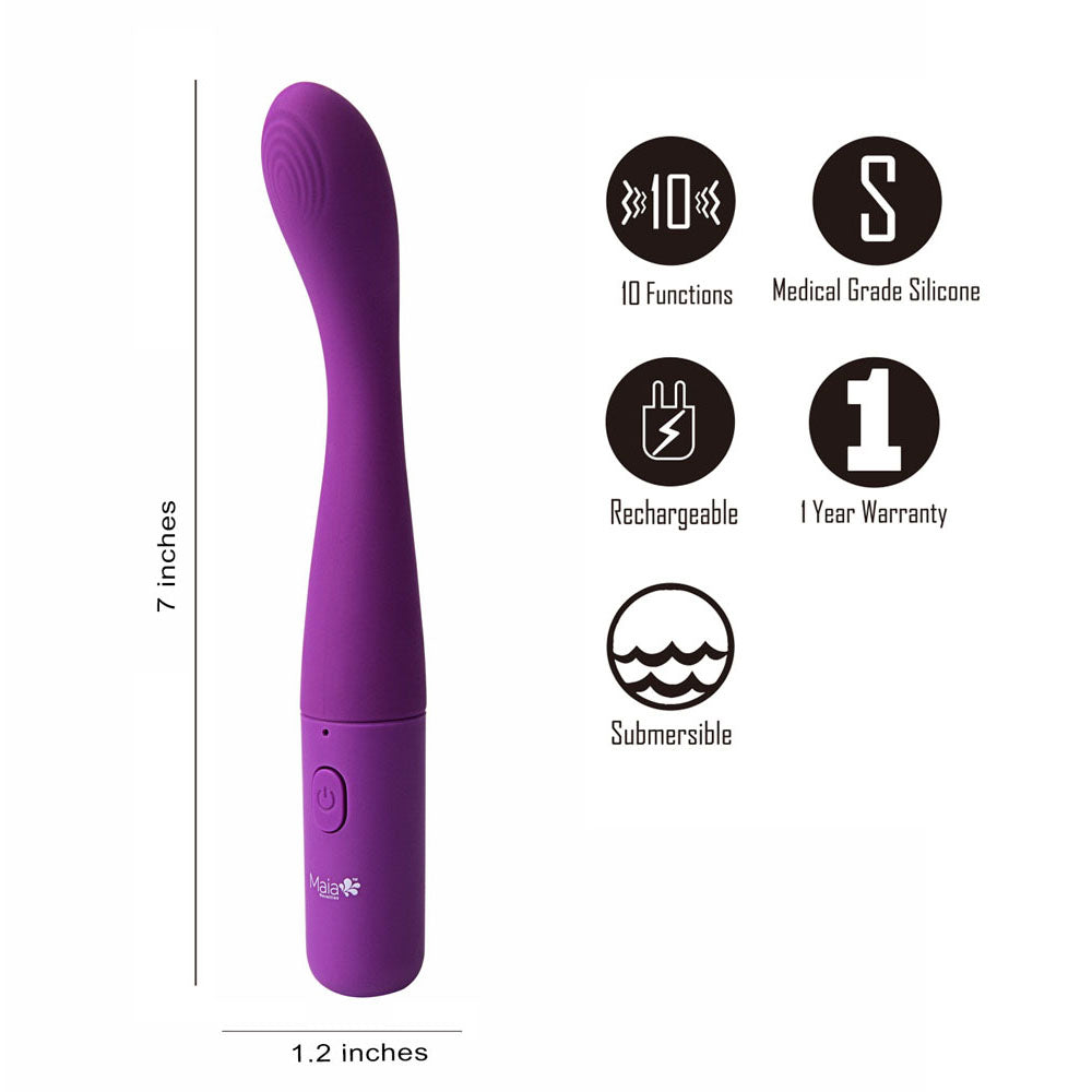 Maia Toys | Maia CHELSI - Purple 17.8cm USB Rechargeable G-Spot Vibrator