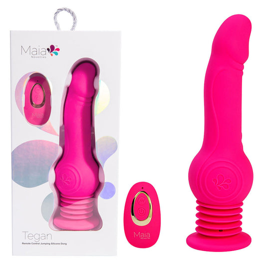 Maia Toys | Maia TEGAN - Pink 23.6cm USB Rechargeable Jumping Vibrating Dong with Remote