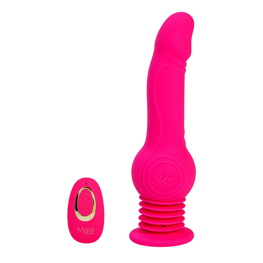 Maia Toys | Maia TEGAN - Pink 23.6cm USB Rechargeable Jumping Vibrating Dong with Remote