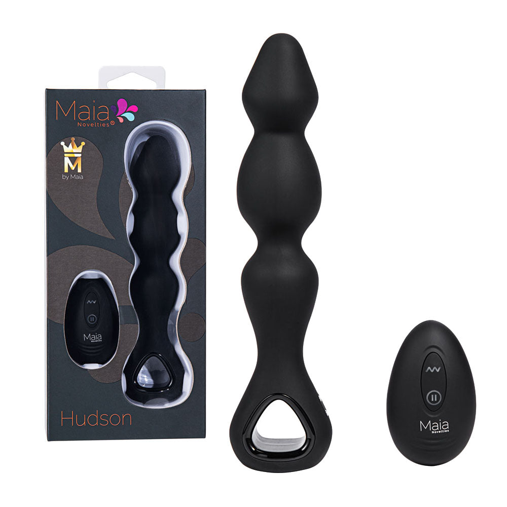 Maia Toys | Maia HUDSON - Black 19cm USB Rechargeable Anal Vibrator with Wireless Remote