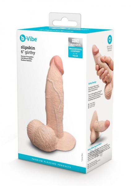 COTR | B-Vibe Slipskin Realistic Silicone Dildo - 6" Girthy Cream