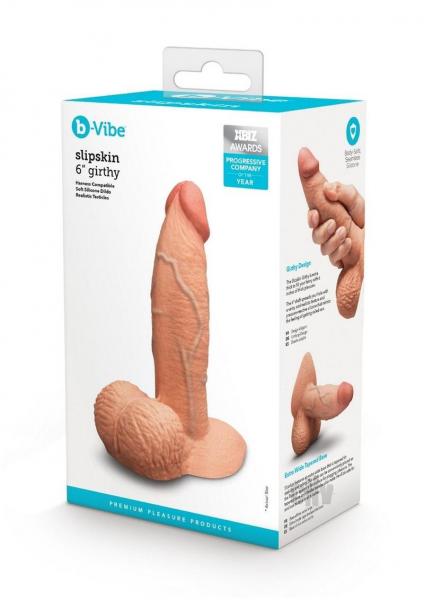 COTR | B-Vibe Slipskin Realistic Silicone Dildo - 6" Girthy Mocha