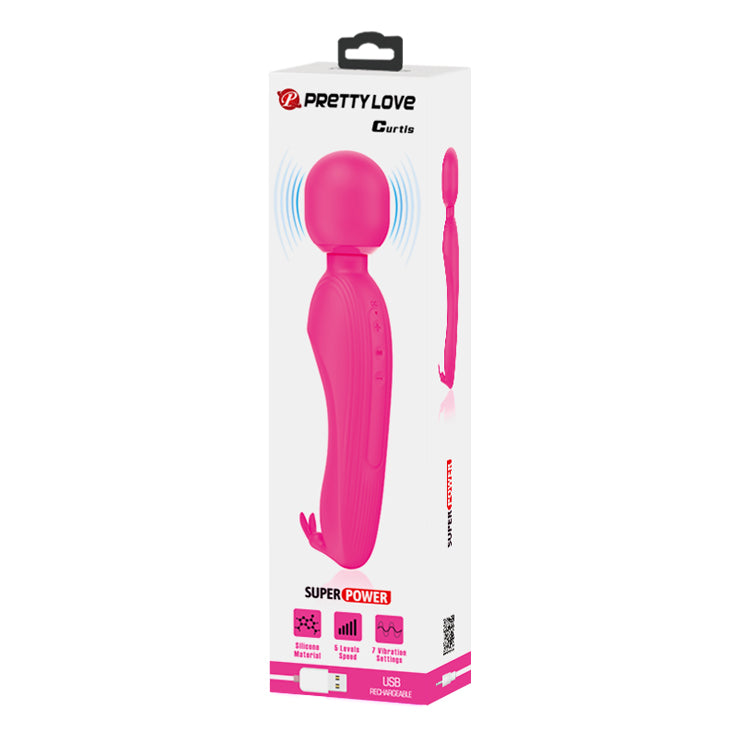 Pretty Love Rechargeable Curtis Massage Wand Vibrator Pink