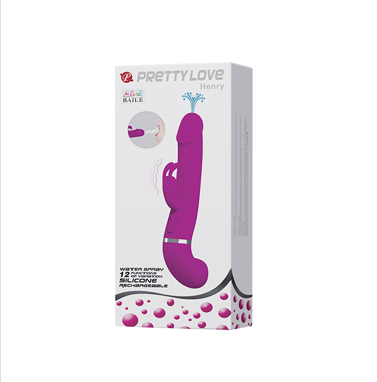 Pretty Love Henry Squirting Rabbit Vibrator Purple