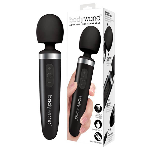 Bodywand Aqua Mini Rechargeable Black USB Rechargeable Massager Wand Vibrator