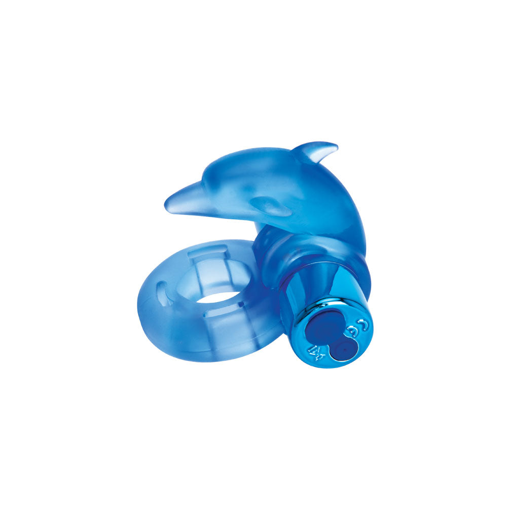 Bodywand Rechargeable Dancing Dolphin Ring - Blue USB Rechargeable Vibrating Cock Ring