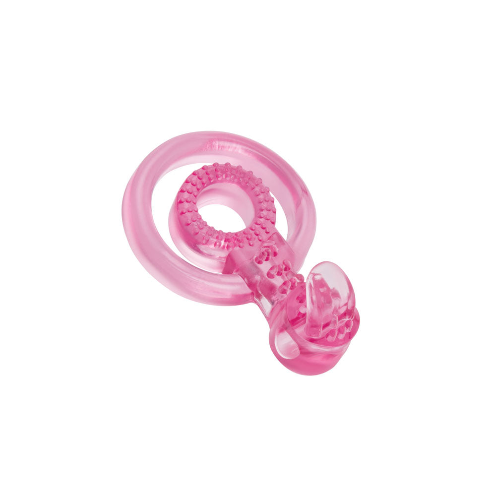 Bodywand Rechargeable Duo Ring with Clit Tickler - Pink USB Rechargeable Vibrating Cock Ring