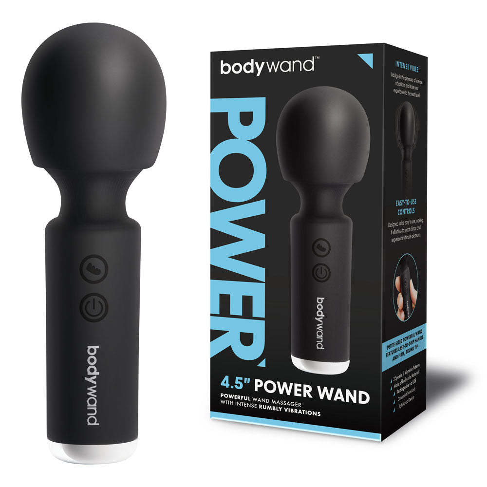 Bodywand 4.5" Power Wand Black 11.4cm USB Rechargeable Massager Wand Vibrator