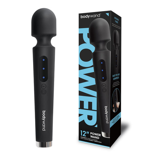 Bodywand 12" Power Wand - Black 30.5cm USB Rechargeable Massager Wand Vibrator