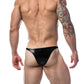 CUT4MEN Brazilian Brief Black Leatherette Size S/M/L/XL