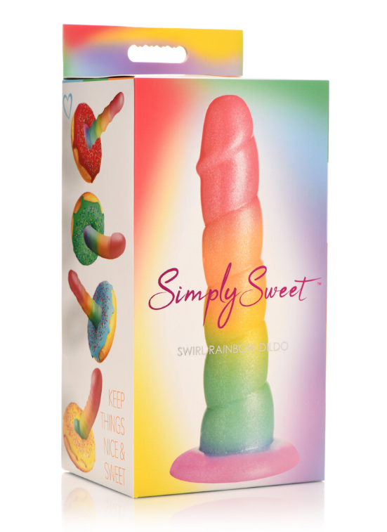 Curve Toys | Simply Sweet 6.5" Swirl Rainbow Dildo