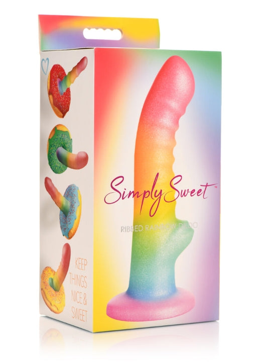 Curve Toys | Simply Sweet 6.5" Ribbed Rainbow Dildo