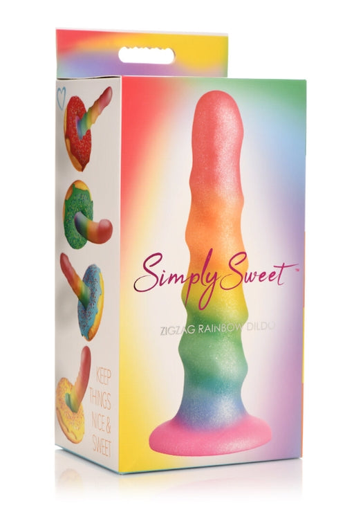 Curve Toys | Simply Sweet 6.5" Zigzag Rainbow Dildo