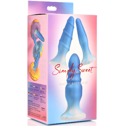 Curve Toys | Simply Sweet Silicone Butt Plug Set - Blue