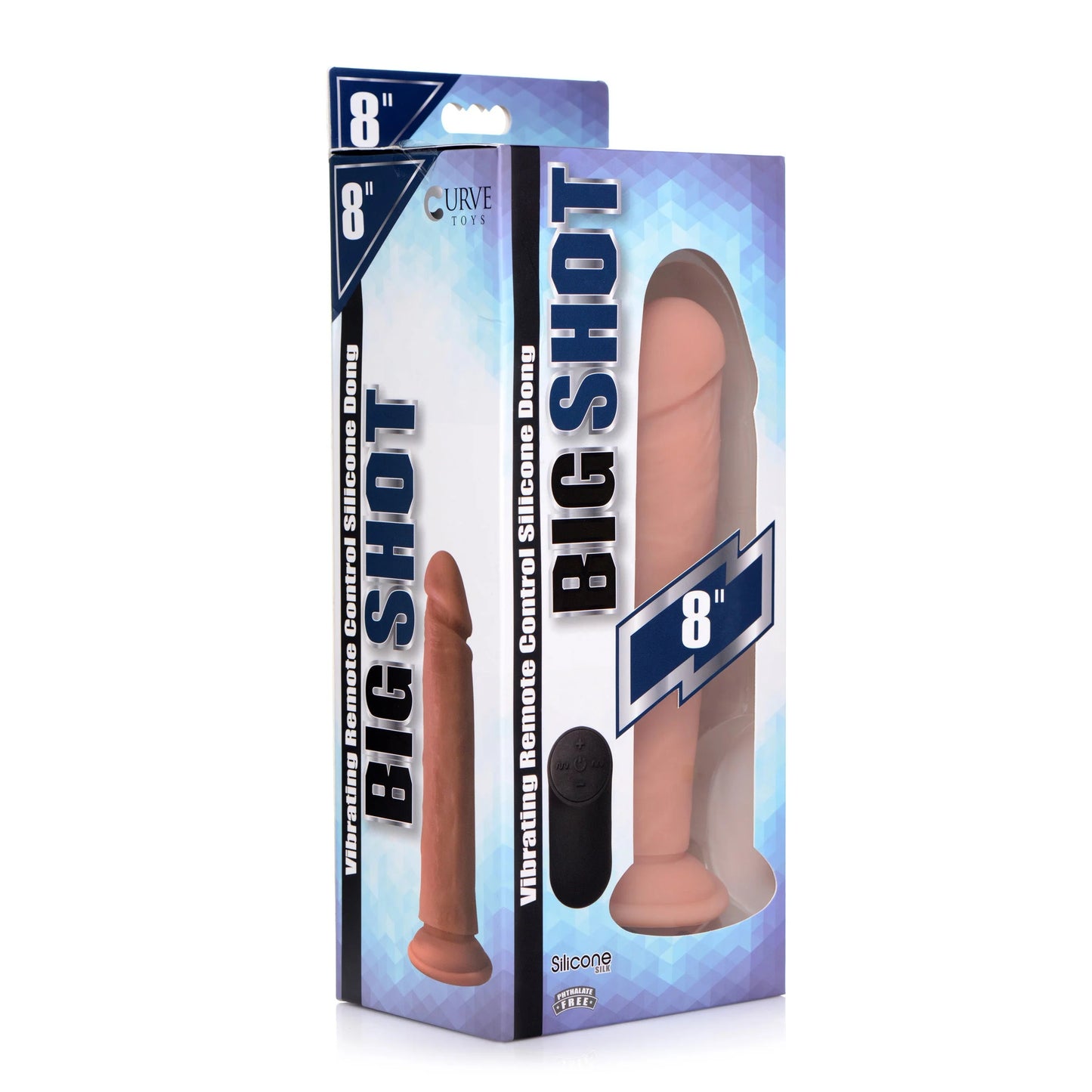 Curve Toys | Big Shot 8" Vibrating Wireless Rechargeable Silicone Dildo w/Balls