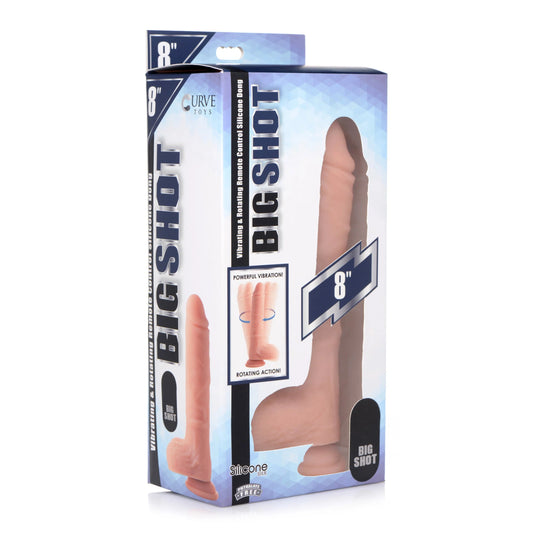 Curve Toys | Big Shot 8" Vibrating & Rotating Rechargeable Liquid Silicone Dong with Balls