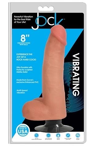 Curve Toys | Jock 8" Vibrating Dong With Balls Vanilla