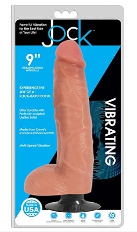 Curve Toys | Jock 9" Vibrating Dong With Balls Vanilla