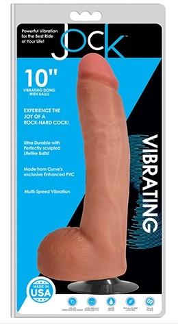 Curve Toys | Jock 10" Vibrating Dong With Balls Vanilla