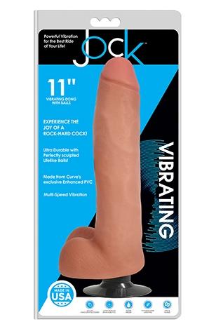 Curve Toys | Jock 11" Vibrating Dong With Balls Vanilla