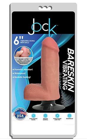 Curve Toys | Jock 6" Bareskin Vibrating Dong With Balls Vanilla