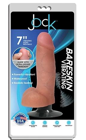 Curve Toys | Jock 7" Bareskin Vibrating Dong With Balls Vanilla