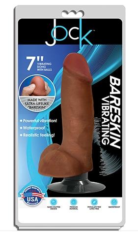 Curve Toys | Jock 7" Bareskin Vibrating Dong With Balls Latte