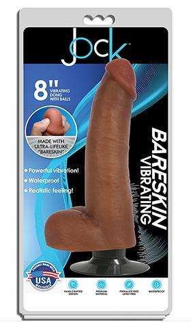 Curve Toys | Jock 8" Bareskin Vibrating Dong With Balls Latte