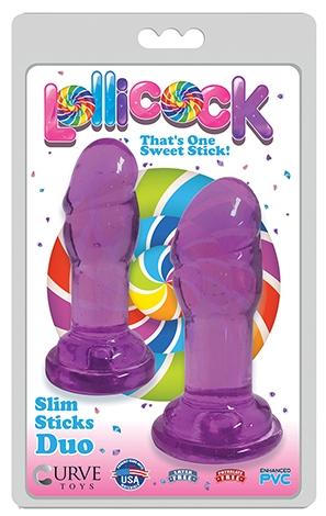 Curve Toys | LolliCock 4.25" Slim Sticks Duo Grape Ice Dildo Dong