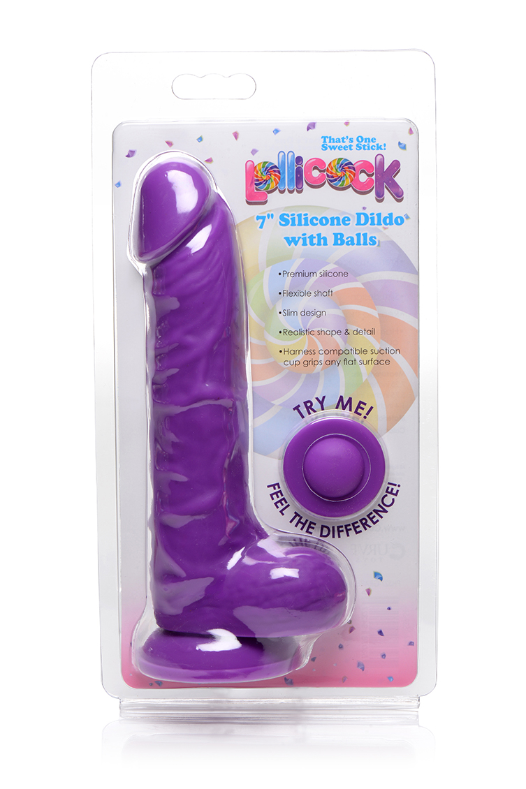 Curve Toys | LolliCock 7" with Balls Silicone Grape Dildo Dong