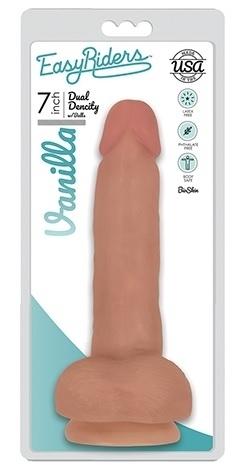 Curve Toys | Easy Riders 7" Slim Bioskin Dong with Balls Vanilla