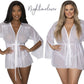 Magic Silk Exposed Lingerie Flowing Short Robe White Size S/M or L/XL or Q