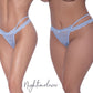 Magic Silk Exposed Lingerie Cross Strap Split Thong Periwinkle Size S/M or L/XL or Q