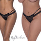 Magic Silk Exposed Lingerie Cross Strap Split Thong Black Size S/M or L/XL or Q