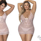 Magic Silk Exposed Lingerie Lace Chemise and G-String Blush Size S/M or L/XL or Q