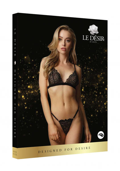 LINGERIE LE DESIR Magic Lace Velvet Lingerie Set Black Christmas Size OS One Size