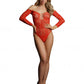 LINGERIE LE DESIR Wonder Rhinestone Bodysuit Red Christmas Size OS One Size