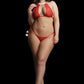 LINGERIE LE DESIR Snow Angel Lace Lingerie Set Red Christmas Size OSX (S to XL)