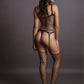 Le Desir Collection Fence Suspender Bodystocking Black Size OS