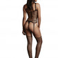 Le Desir Collection Fence Suspender Bodystocking Black Size OS