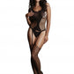 Le Desir Collection Fence Suspender Bodystocking Black Size OS