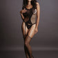 Le Desir Collection Fence Suspender Bodystocking Black Size OS