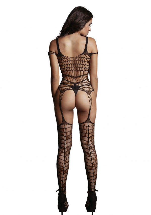 Le Desir Collection Shredded Bodystocking Black Size OS