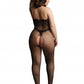 Le Desir Collection Fishnet and Lace Bodystocking Black Size OSX