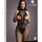 Le Desir Collection Fishnet and Lace Bodystocking Black Size OSX