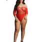 Le Desir Collection Crotchless Rhinestone Teddy Red Size OSX